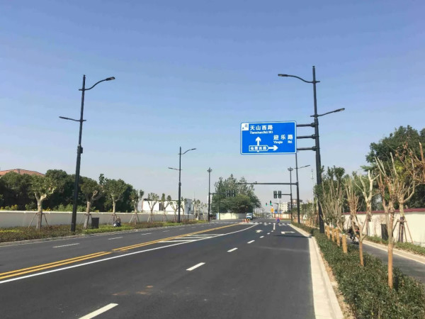 進（jìn）口博覽（lǎn）會周（zhōu）邊（biān）道路多杆合一路燈