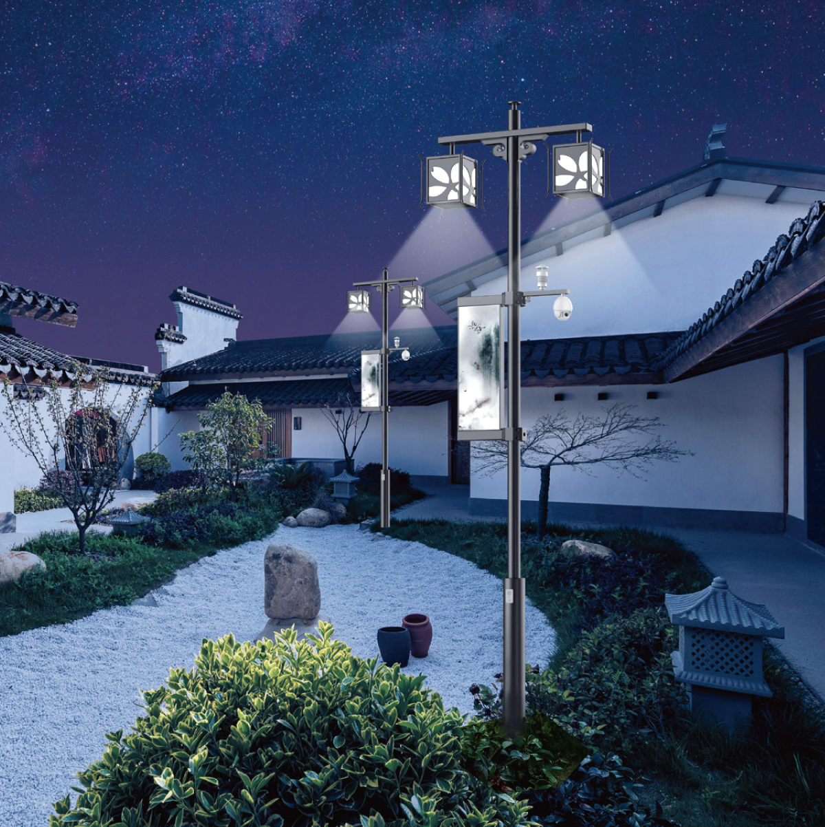 宮（gōng）鎖春秋,智慧燈杆,智（zhì）慧路燈,智能路燈,智能燈杆