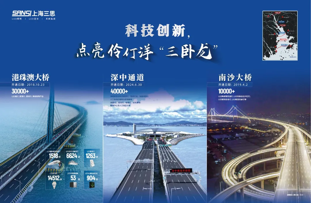 港珠澳大（dà）橋,開通六周年,三（sān）思（sī）LED產品,高效穩定運（yùn）行,報告